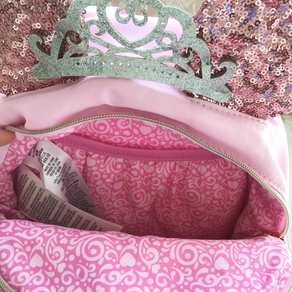 Rare Disney Cruise Line Bibbidi Bobbidi Boutique Sequin Minnie Mouse Backpack